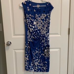 Anne Klein Blue/gray faux wrap dress